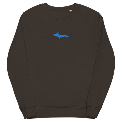 Michigan Upper Peninsula Sweatshirt (w/ Embroidered Azure UP Outline) | Unisex Organic