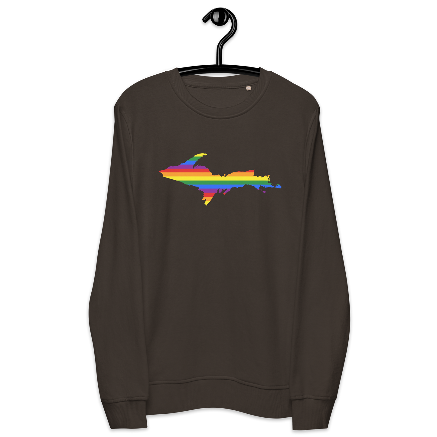 Michigan Upper Peninsula Sweatshirt (w/ UP Pride Flag Outline) | Unisex Organic