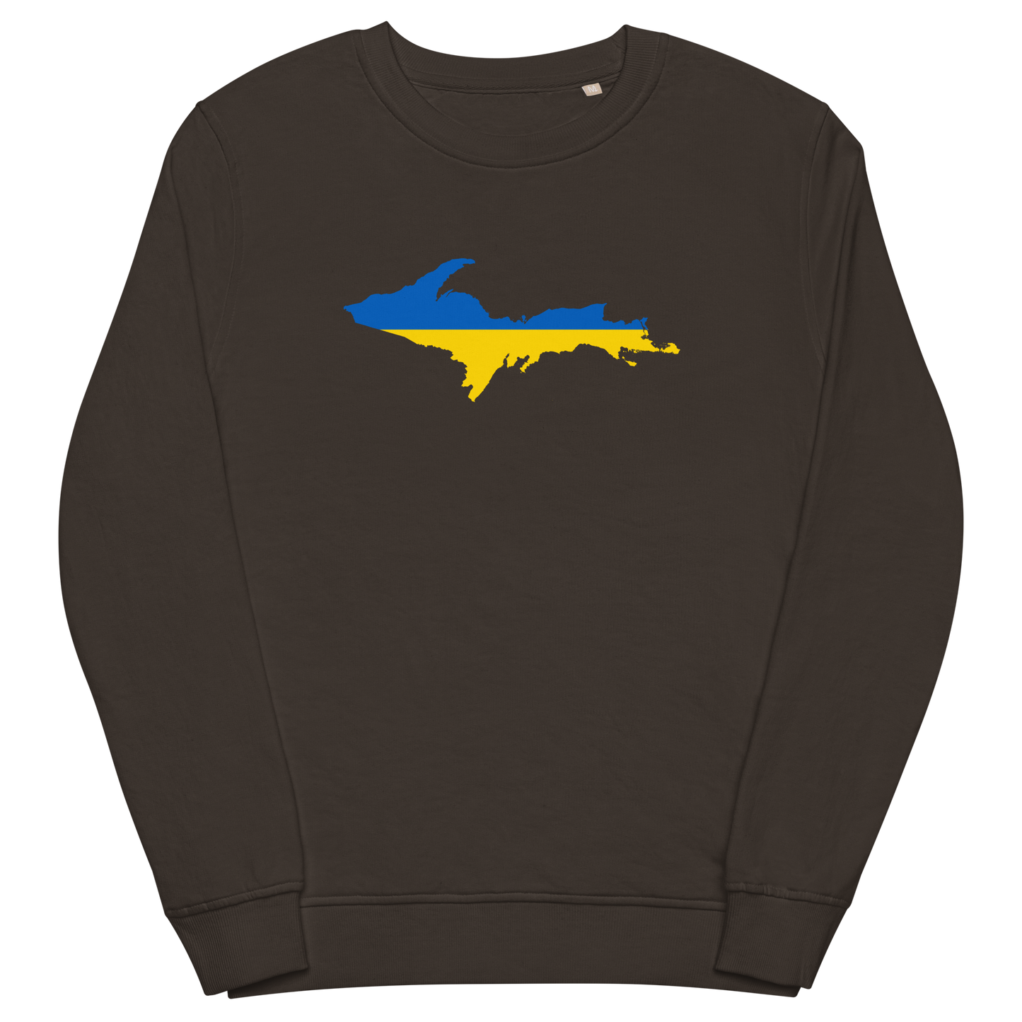 Michigan Upper Peninsula Sweatshirt (w/ Ukraine Flag Outline) | Unisex Organic