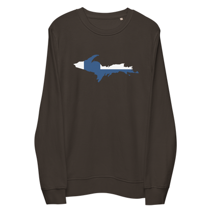 Michigan Upper Peninsula Sweatshirt (w/ UP Finland Flag Outline) | Unisex Organic