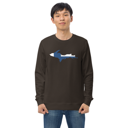 Michigan Upper Peninsula Sweatshirt (w/ UP Finland Flag Outline) | Unisex Organic