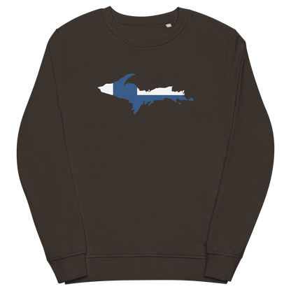 Michigan Upper Peninsula Sweatshirt (w/ UP Finland Flag Outline) | Unisex Organic