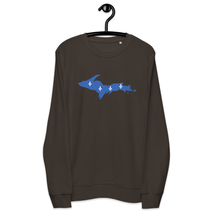 Michigan Upper Peninsula Sweatshirt (w/ UP Quebec Flag Outline) | Unisex Organic