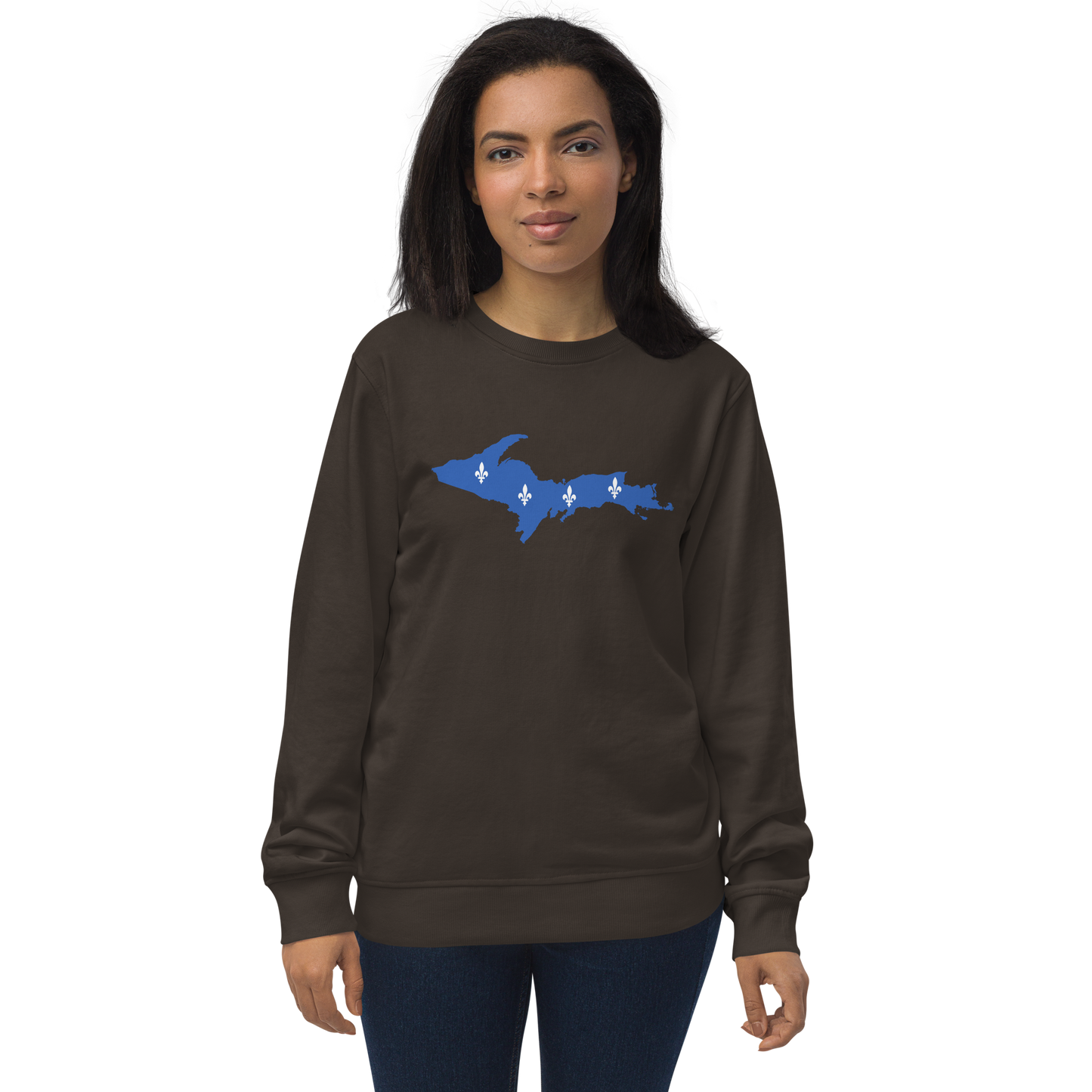 Michigan Upper Peninsula Sweatshirt (w/ UP Quebec Flag Outline) | Unisex Organic