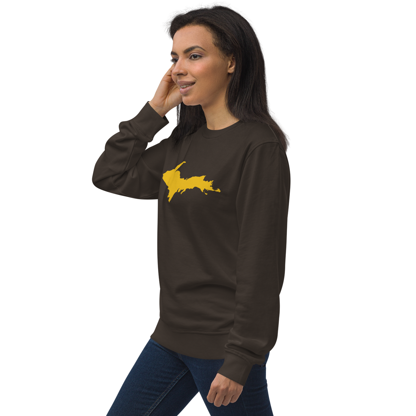 Michigan Upper Peninsula Organic Sweatshirt (w/ Gold UP Outline)