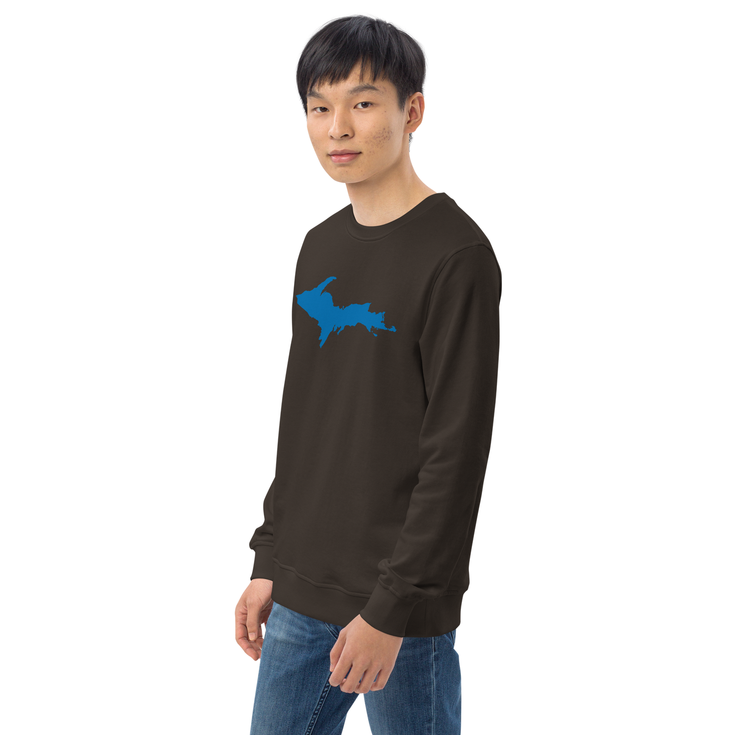 Michigan Upper Peninsula Organic Sweatshirt (w/ Azure UP Outline)