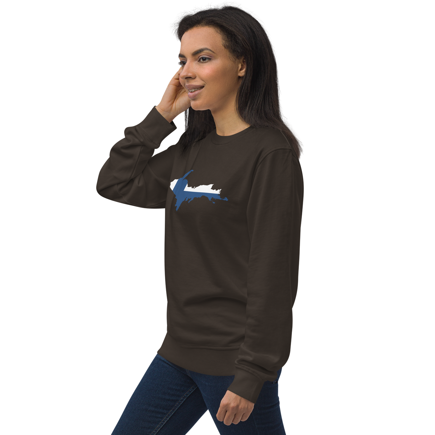 Michigan Upper Peninsula Sweatshirt (w/ UP Finland Flag Outline) | Unisex Organic