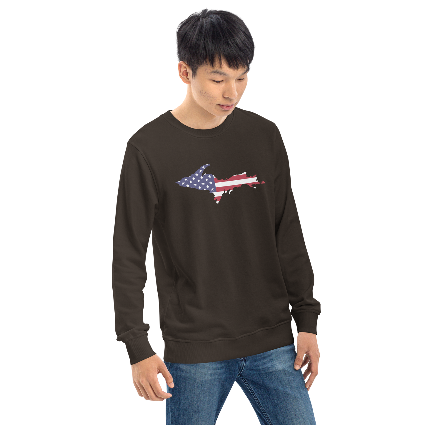 Michigan Upper Peninsula Organic Sweatshirt (w/ UP USA Flag Outline)