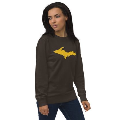 Michigan Upper Peninsula Organic Sweatshirt (w/ Gold UP Outline)