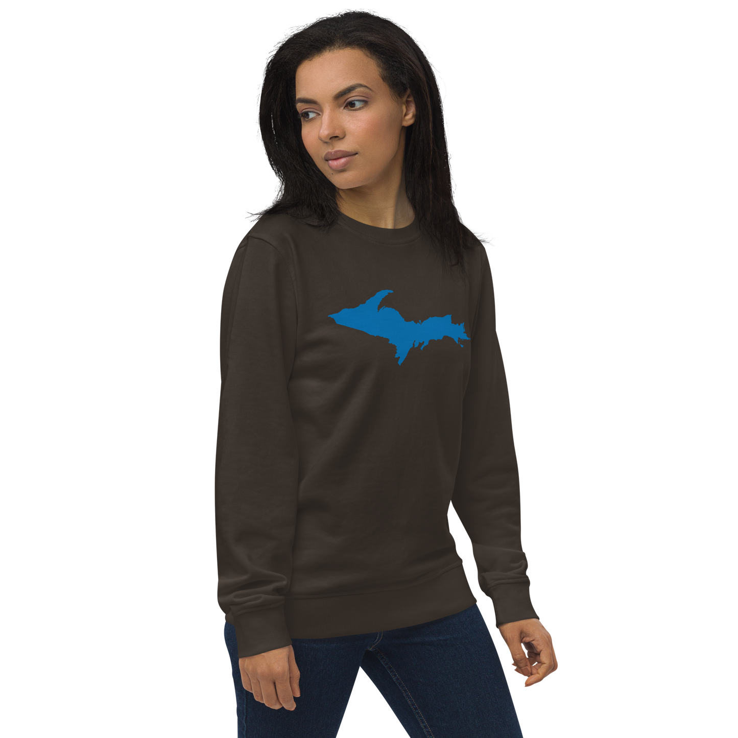 Michigan Upper Peninsula Organic Sweatshirt (w/ Azure UP Outline)