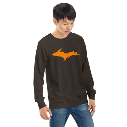 Michigan Upper Peninsula Organic Sweatshirt (w/ Orange UP Outline)