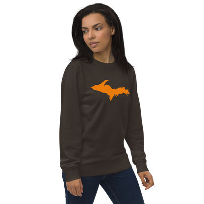 Michigan Upper Peninsula Organic Sweatshirt (w/ Orange UP Outline)