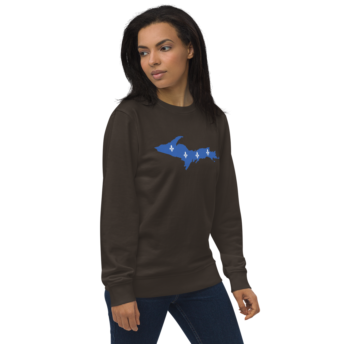 Michigan Upper Peninsula Sweatshirt (w/ UP Quebec Flag Outline) | Unisex Organic