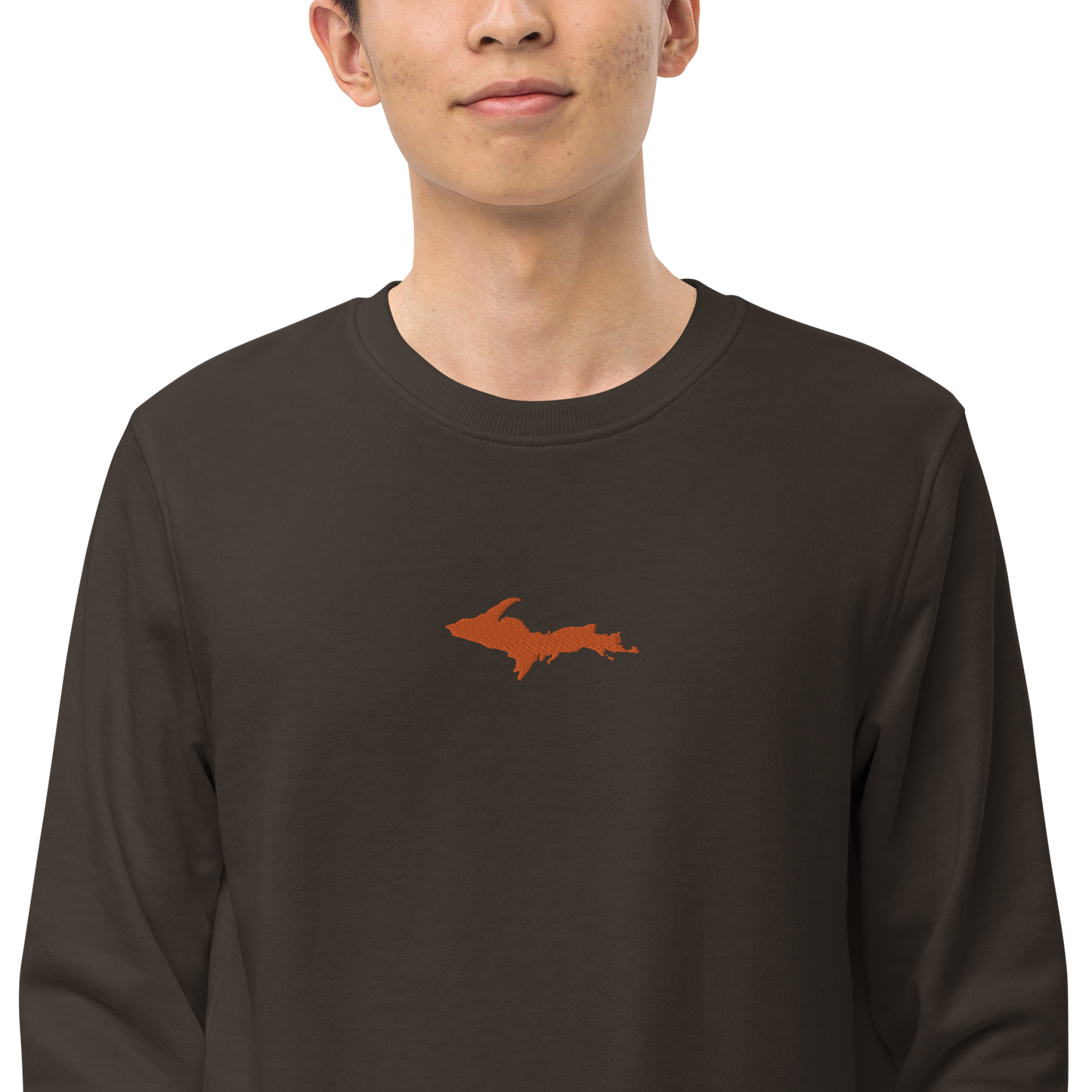 Michigan Upper Peninsula Sweatshirt (w/ Embroidered Orange UP Outline) | Unisex Organic