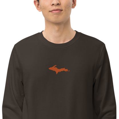 Michigan Upper Peninsula Sweatshirt (w/ Embroidered Orange UP Outline) | Unisex Organic