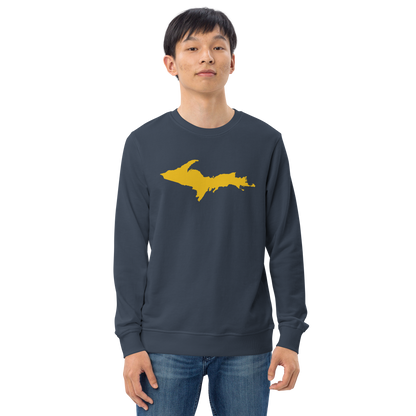 Michigan Upper Peninsula Organic Sweatshirt (w/ Gold UP Outline)