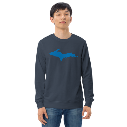 Michigan Upper Peninsula Organic Sweatshirt (w/ Azure UP Outline)