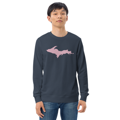 Michigan Upper Peninsula Organic Sweatshirt (w/ Pink UP Outline)