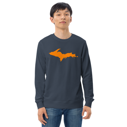 Michigan Upper Peninsula Organic Sweatshirt (w/ Orange UP Outline)