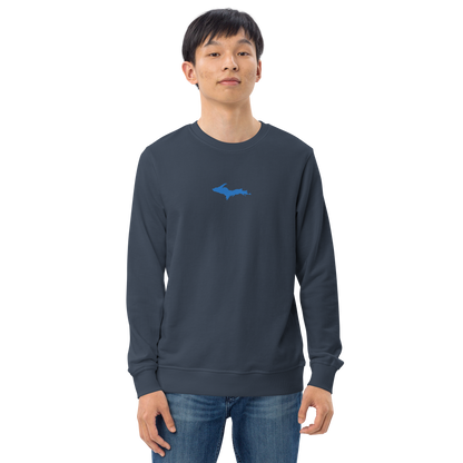 Michigan Upper Peninsula Sweatshirt (w/ Embroidered Azure UP Outline) | Unisex Organic