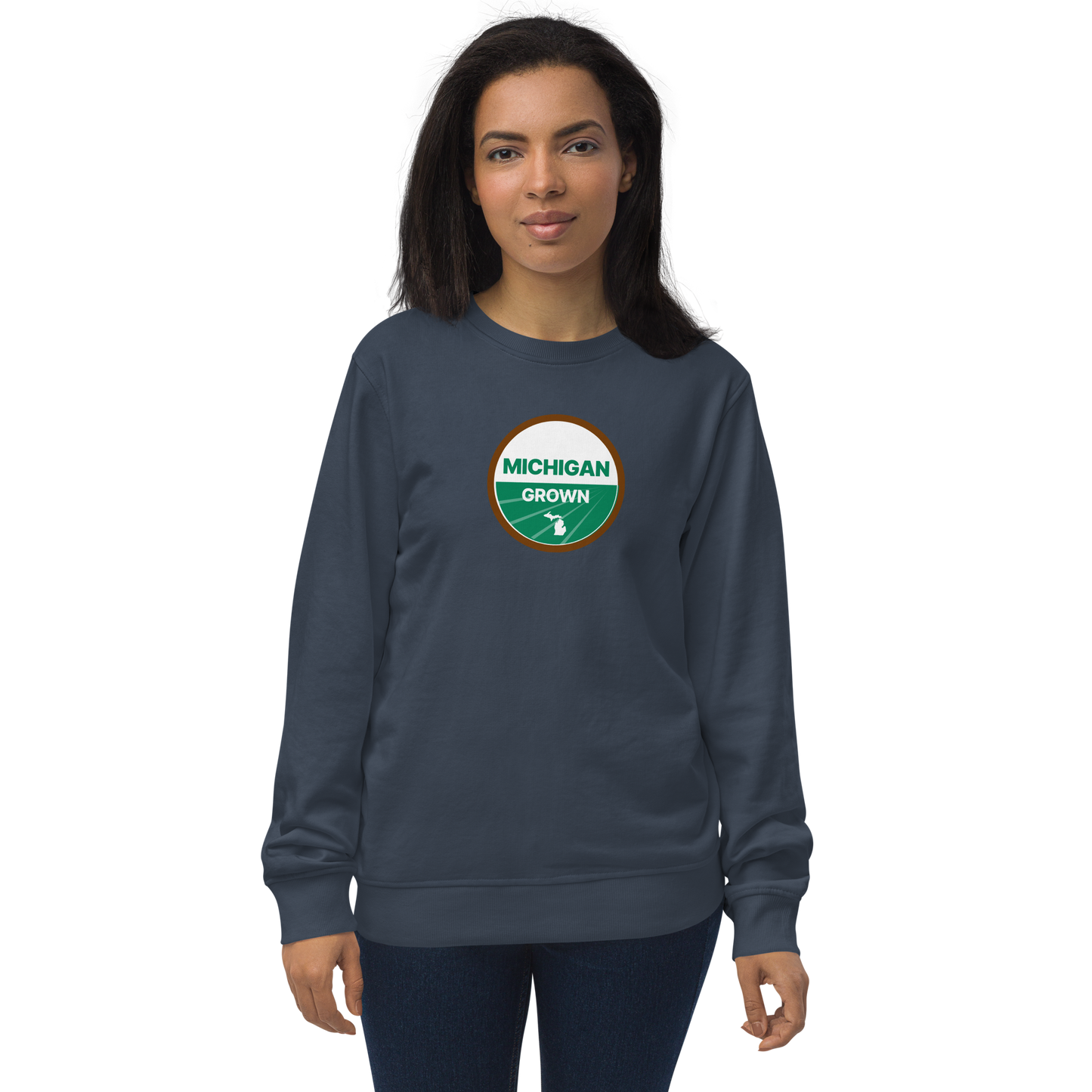 'Michigan Grown' Sweatshirt (Agricultural Certification Parody) | Unisex Organic