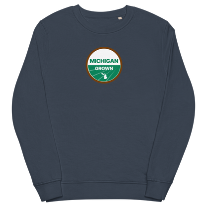 'Michigan Grown' Sweatshirt (Agricultural Certification Parody) | Unisex Organic