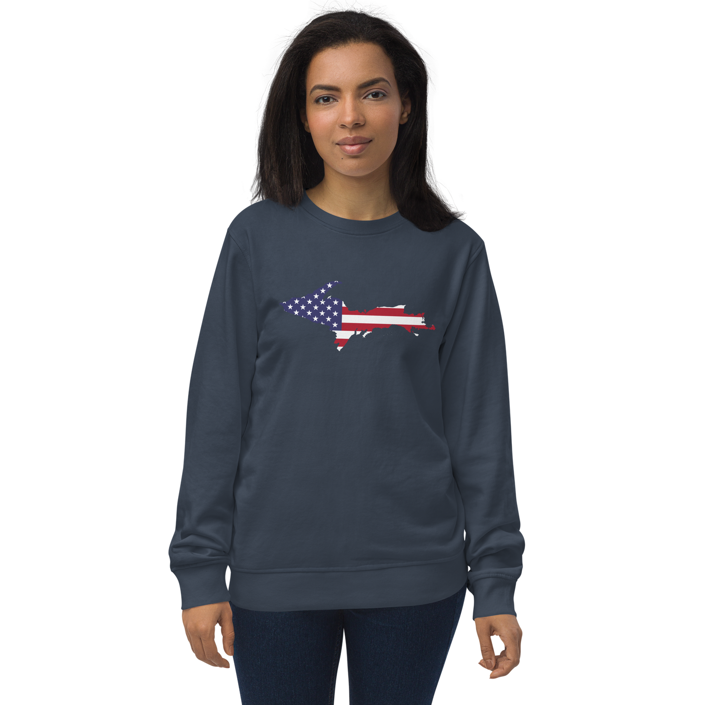 Michigan Upper Peninsula Organic Sweatshirt (w/ UP USA Flag Outline)