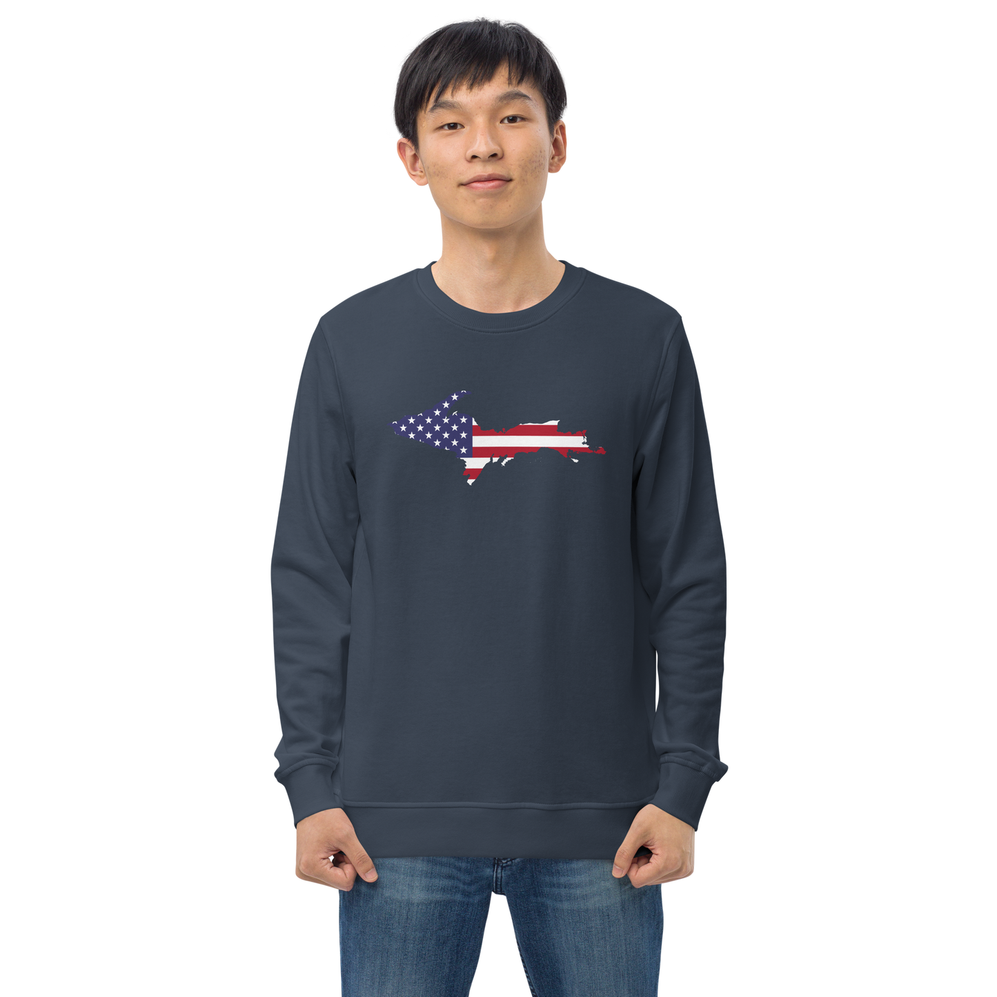 Michigan Upper Peninsula Organic Sweatshirt (w/ UP USA Flag Outline)