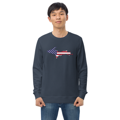 Michigan Upper Peninsula Organic Sweatshirt (w/ UP USA Flag Outline)