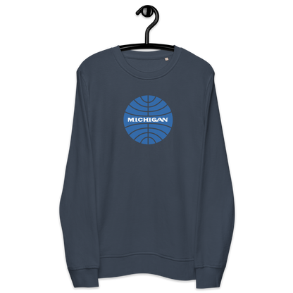 'Michigan' Organic Sweatshirt (Vintage Airline Parody)