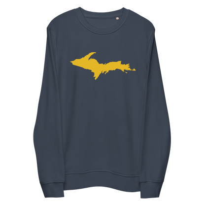 Michigan Upper Peninsula Organic Sweatshirt (w/ Gold UP Outline)