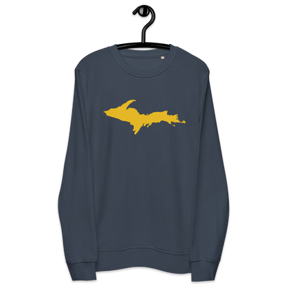 Michigan Upper Peninsula Organic Sweatshirt (w/ Gold UP Outline)