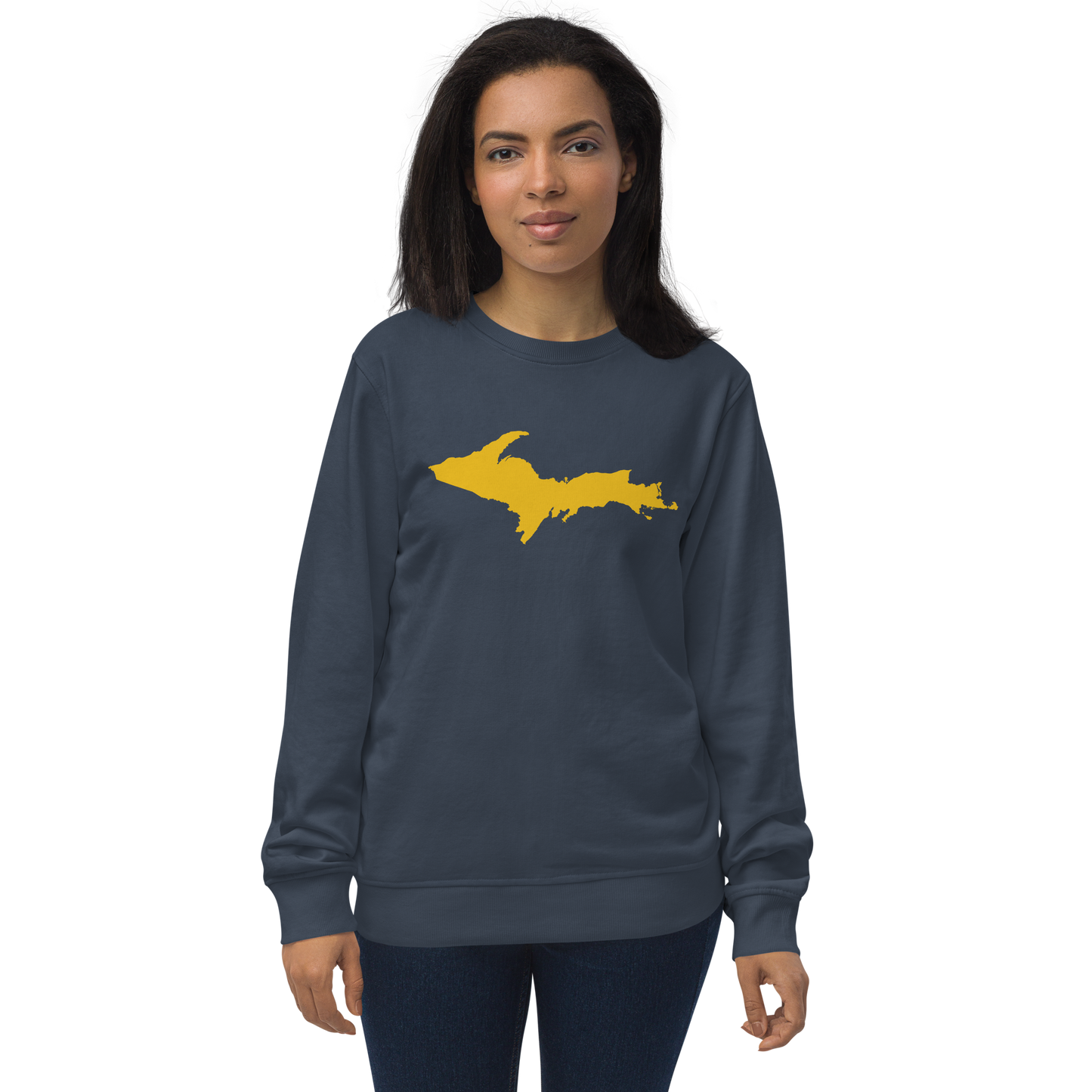 Michigan Upper Peninsula Organic Sweatshirt (w/ Gold UP Outline)