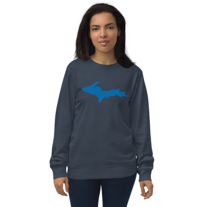 Michigan Upper Peninsula Organic Sweatshirt (w/ Azure UP Outline)