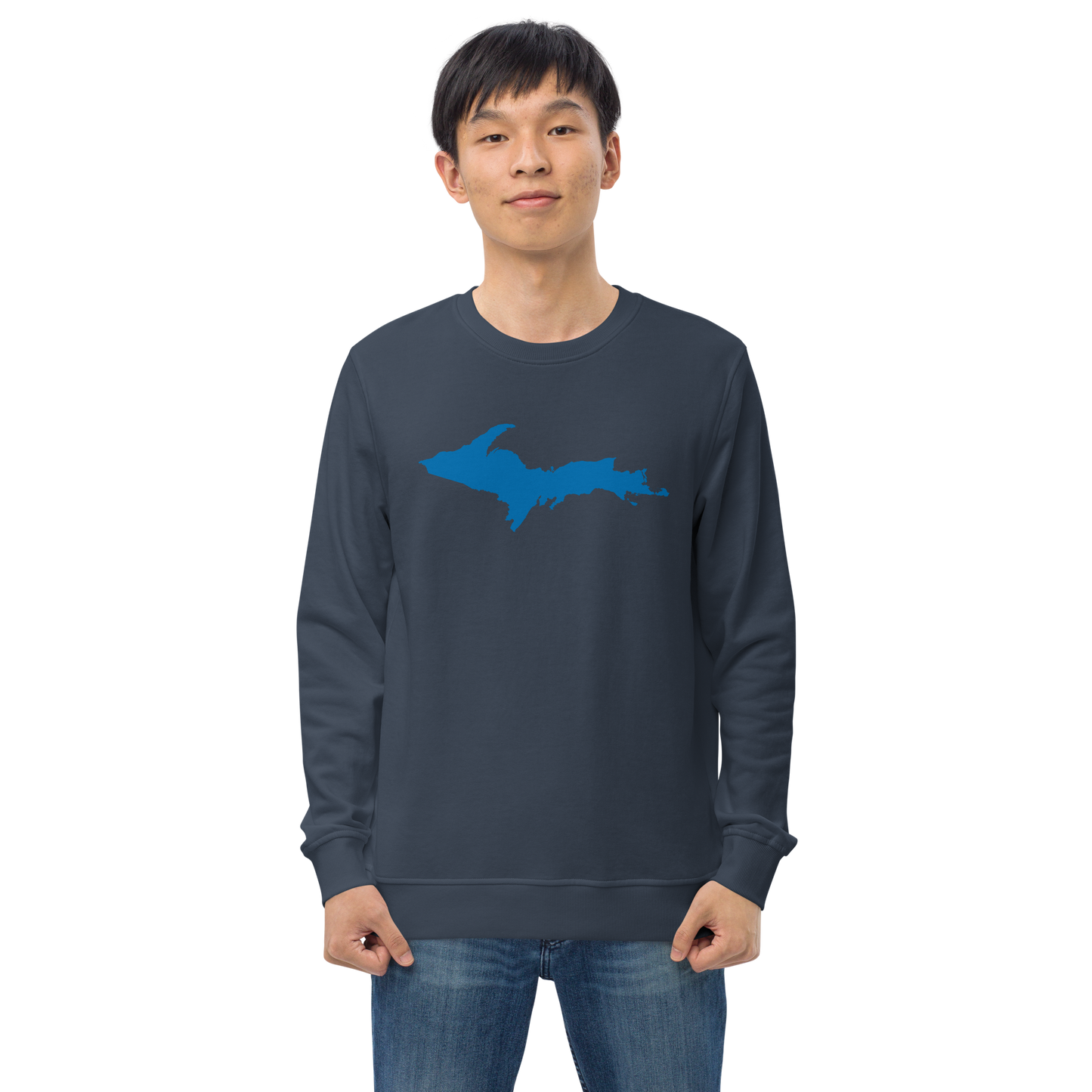 Michigan Upper Peninsula Organic Sweatshirt (w/ Azure UP Outline)