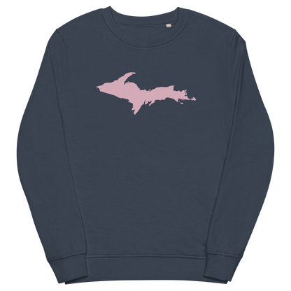 Michigan Upper Peninsula Organic Sweatshirt (w/ Pink UP Outline)