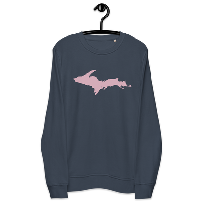 Michigan Upper Peninsula Organic Sweatshirt (w/ Pink UP Outline)