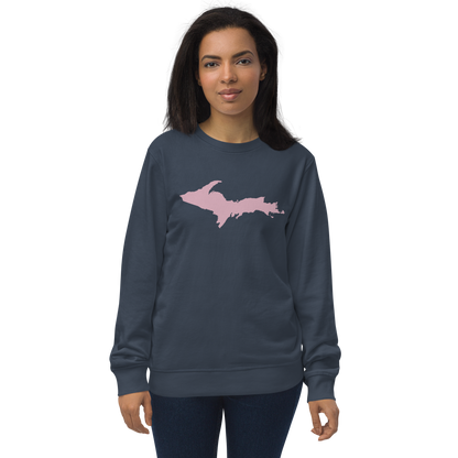 Michigan Upper Peninsula Organic Sweatshirt (w/ Pink UP Outline)