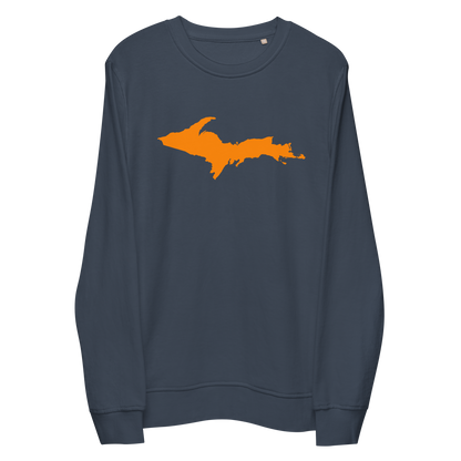 Michigan Upper Peninsula Organic Sweatshirt (w/ Orange UP Outline)