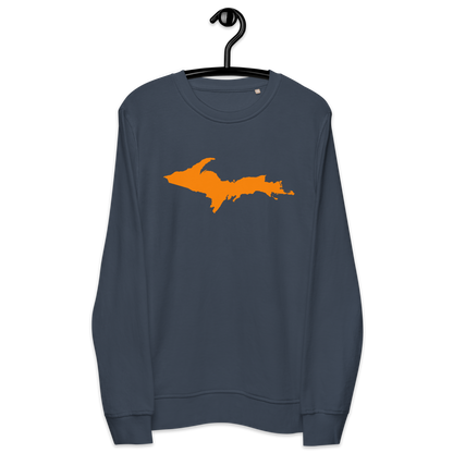 Michigan Upper Peninsula Organic Sweatshirt (w/ Orange UP Outline)