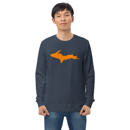 Michigan Upper Peninsula Organic Sweatshirt (w/ Orange UP Outline)