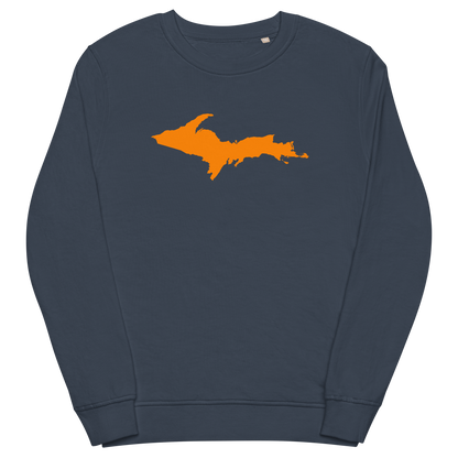 Michigan Upper Peninsula Organic Sweatshirt (w/ Orange UP Outline)