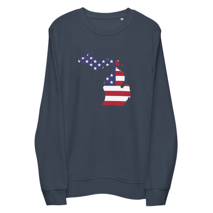 Michigan Organic Sweatshirt (w/ MI USA Flag Outline)