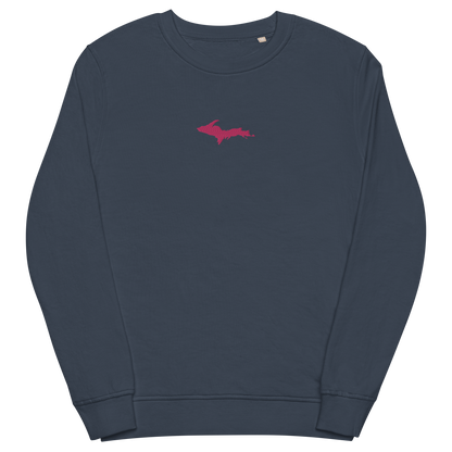 Michigan Upper Peninsula Sweatshirt (w/ Embroidered Pink UP Outline) | Unisex Organic