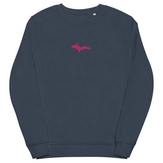 Michigan Upper Peninsula Sweatshirt (w/ Embroidered Pink UP Outline) | Unisex Organic