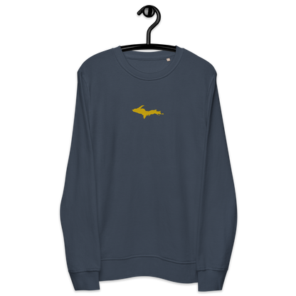 Michigan Upper Peninsula Sweatshirt (w/ Embroidered Gold UP Outline) | Unisex Organic