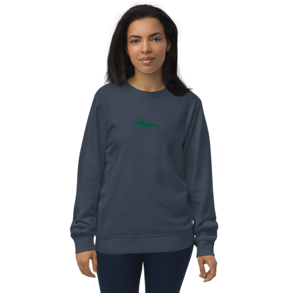 Michigan Upper Peninsula Sweatshirt (w/ Embroidered Green UP Outline) | Unisex Organic