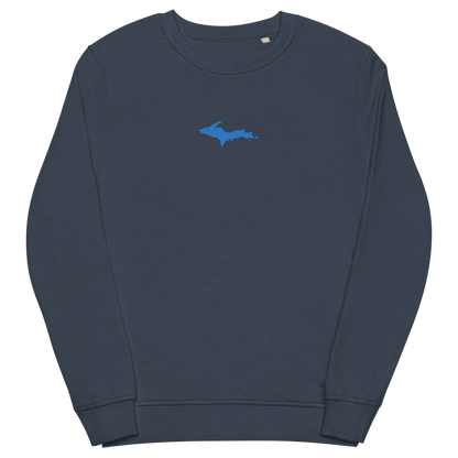 Michigan Upper Peninsula Sweatshirt (w/ Embroidered Azure UP Outline) | Unisex Organic