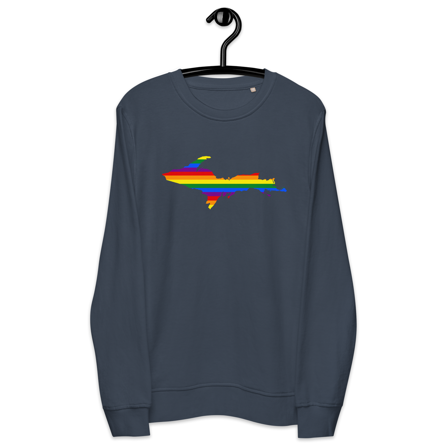 Michigan Upper Peninsula Sweatshirt (w/ UP Pride Flag Outline) | Unisex Organic