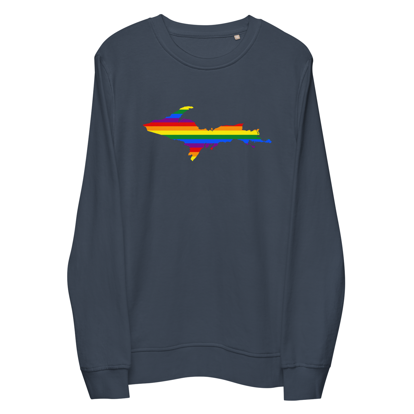 Michigan Upper Peninsula Sweatshirt (w/ UP Pride Flag Outline) | Unisex Organic